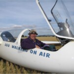 Steve, after a field landing Steve, after a field landing